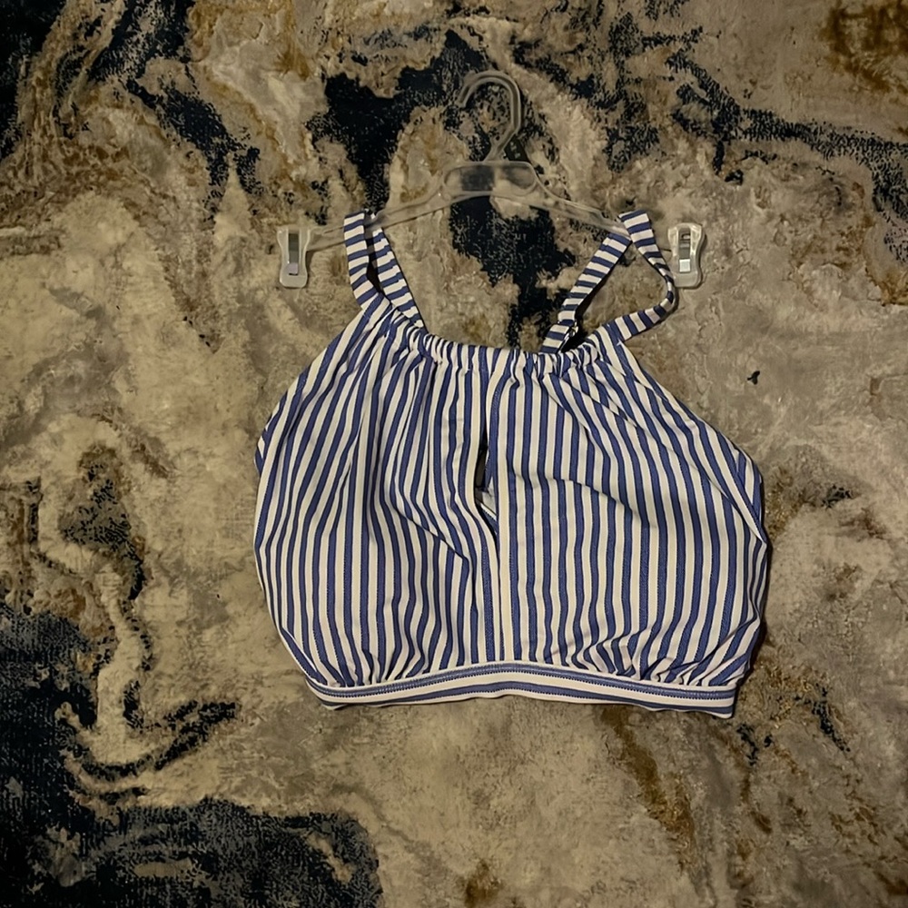 NWT Striped Bikini Top